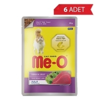 Me-O Jöle İçinde Ton Balıklı Yetişkin Kedi Konservesi 80gr (6 Adet)
