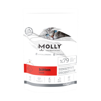 Molly Hipoalerjenik Kuzu Etli Düşük Tahıllı Tester Yavru Kedi Maması 100gr