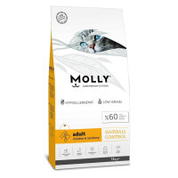 Molly Hairball Control Hypo-Allergenic Tavuklu ve Hamsili Düşük Tahıllı Yetişkin Kedi Maması 15kg