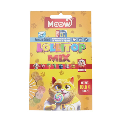 MOOW Lollitop Karışık Çeşitli Lolipop Kedi Ödül Maması 1,5gr (7'li)