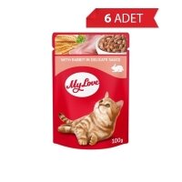 My Love Sos İçinde Tavşan Etli Yetişkin Kedi Konservesi 100gr (6 Adet)