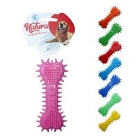 Natura Plastik Pati Desenli Kemik Köpek Oyuncağı 15cm (Karışık Renkli)