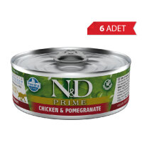 N&D Prime Tavuklu ve Narlı Tahılsız Yetişkin Kedi Konservesi 70gr (6 Adet)