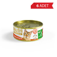 Nutri Feline Hindi Etli ve Tavşanlı Tahılsız Yetişkin Kedi Konservesi 85gr (6 Adet)