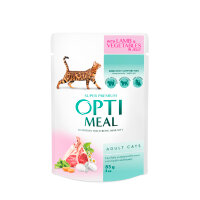 Optimeal Jöle İçinde Parça Kuzu Etli ve Sebzeli Yetişkin Kedi Konservesi 85gr