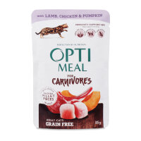 Optimeal Carnivores Jöle İçinde Kuzu Etli ve Tavuk Filetolu Tahılsız Yetişkin Kedi Konservesi 85gr