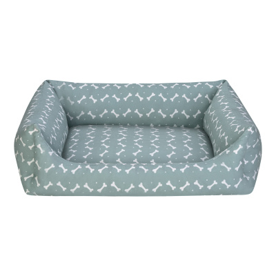 Pet Comfort Uniform Kemik Desenli Köpek Yatağı 70x60cm (Yeşil) [L]