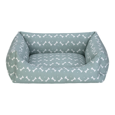 Pet Comfort Uniform Kemik Desenli Kedi ve Köpek Yatağı 60x50cm (Yeşil) [M]
