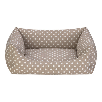 Pet Comfort Uniform Puantiyeli Kedi ve Köpek Yatağı 60x50cm (Bej) [M]