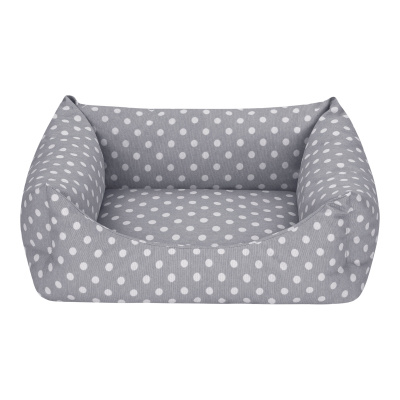 Pet Comfort Uniform Puantiyeli Kedi ve Köpek Yatağı 50x40cm (Gri) [S]