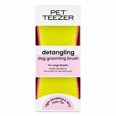 PET TEEZER Detangling Dolaşık Açıcı Büyük Irk Köpek Bakım Fırçası 14,7x6,4cm (Sarı)
