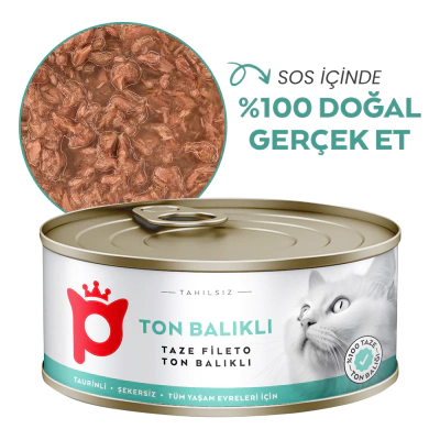 Petlebi Sos İçinde Fileto Taze Ton Balıklı Kedi Konservesi 70gr