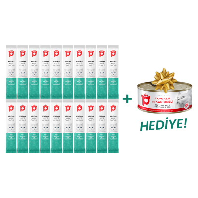 Petlebi Ton Balıklı ve Karidesli Krema Kedi Ödül Maması 14gr (20 Adet)+Konserve HEDİYE!