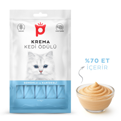 Petlebi Somonlu ve Karidesli Krema Kedi Ödül Maması 14gr (5'li)