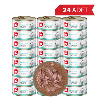 Petlebi Sos İçinde Fileto Taze Ton Balıklı Kedi Konservesi 70gr (24 Adet)