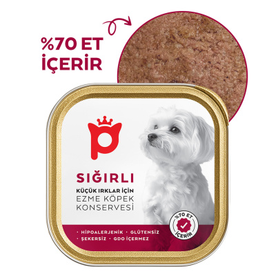 Petlebi Sığırlı Küçük Irklar İçin Ezme Köpek Konservesi 100gr