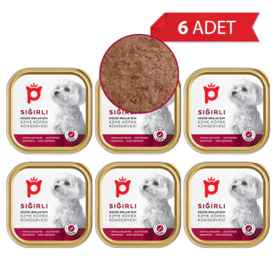Petlebi Sığırlı Küçük Irklar İçin Ezme Köpek Konservesi 100gr (6 Adet)