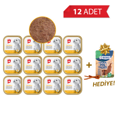 Petlebi Tavuklu Küçük Irklar İçin Ezme Köpek Konservesi 100gr (12 Adet)+Ödül Maması HEDİYE!