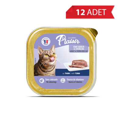 Plaisir Ezme Ton Balıklı Kısırlaştırılmış Kedi Konservesi 100gr (12 Adet)