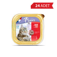 Plaisir Ezme Biftekli Kısırlaştırılmış Kedi Konservesi 100gr (24 Adet)