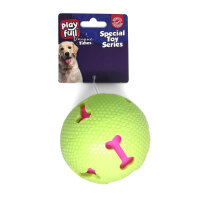 Playfull Sesli Kemik Desenli Plastik Top Köpek Oyuncağı 7,5cm (Karışık Renkli)