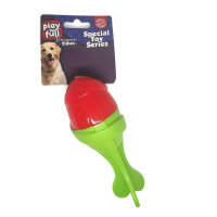Playfull Sesli Kauçuk Zeplin Köpek Çiğneme Oyuncağı 13x5cm (Yeşil-Kırmızı)
