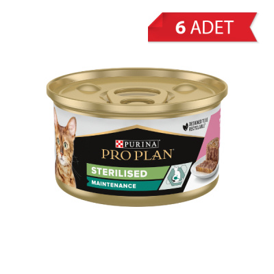 Pro Plan Somonlu ve Ton Balıklı Kısırlaştırılmış Kedi Konservesi 85gr (6 Adet)