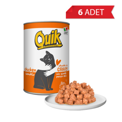 Quik Tavuklu Yetişkin Kedi Konservesi 415gr (6 Adet)