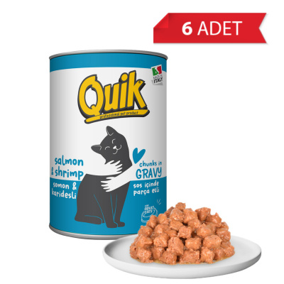 Quik Somonlu Karidesli Yetişkin Kedi Konservesi 415gr