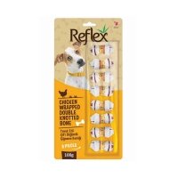 Reflex Tavuk Eti Sargılı Çift Düğümlü Köpek Çiğneme Kemiği 100gr (8'li)