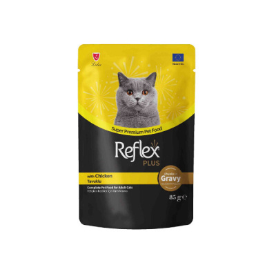 Reflex Plus Sos İçinde Parça Tavuk Etli Yetişkin Kedi Konservesi 85gr