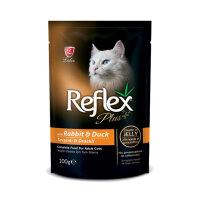 Reflex Plus Pouch Parça Etli Tavşanlı ve Ördekli Kedi Konservesi 100gr