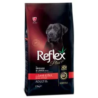 Reflex Plus Orta ve Büyük Irk Kuzu Etli Yetişkin Köpek Maması 15kg