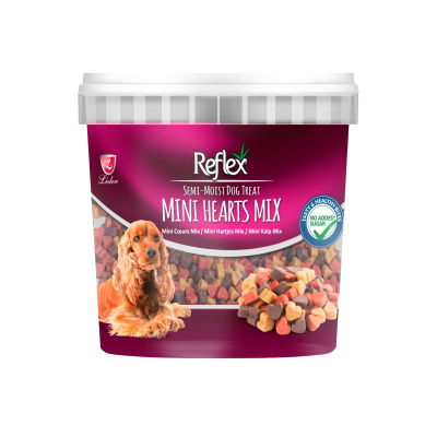 Reflex Karışık Renkli Mini Kalpli Yarı Yumuşak Köpek Ödül Maması 500gr