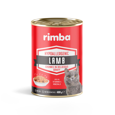 Rimba Sos İçinde Parçalı Kuzulu Kedi Konservesi 400gr