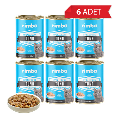 Rimba Sos İçinde Parçalı Ton Balıklı Kedi Konservesi 400gr (6 Adet)