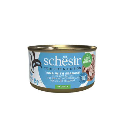 Schesir Jöle İçinde Ton Balıklı ve Levrekli Kedi Konservesi 85gr