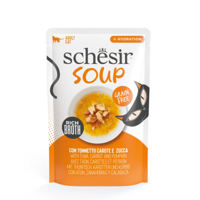 Schesir Soup Ton Balık Havuç ve Bal Kabaklı Yetişkin Kedi Çorbası 40gr