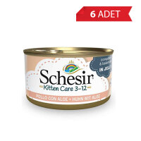 Schesir Tavuk Etli ve Aloe Veralı Yavru Kedi Konservesi 85gr (6 Adet)