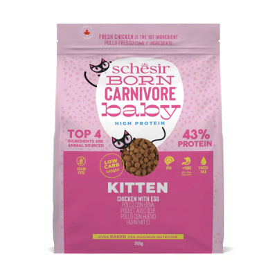 Schesir Born Carnivore Baby Tavuklu ve Yumurtalı Yavru Kedi Maması 255gr