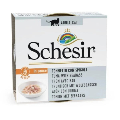 Schesir Sos İçinde Ton Balıklı ve Levrekli Tahılsız Kedi Konservesi 70gr