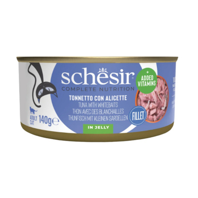 Schesir Jöle İçinde Ton Balıklı ve Ringa Balıklı Yetişkin Kedi Konservesi 140gr