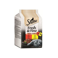 Sheba Pouch Fresh&Fine Sos İçerisinde Sığır Etli Tavuklu Yetişkin Kedi Konservesi 50gr (6'lı)