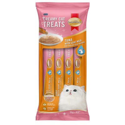 SmartHeart Ton Balıklı ve Keçi Sütlü Krema Kedi Ödül Maması 15gr (4'lü)