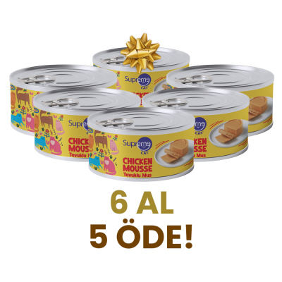 Supreme Cat Mousse Tavuklu Kedi Konservesi 85gr (6 Al 5 Öde)