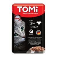 Tomi Pouch Dana Etli ve Hindili Yetişkin Kedi Konservesi 100gr