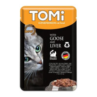 Tomi Pouch Kaz ve Ciğerli Yetişkin Kedi Konservesi 100gr