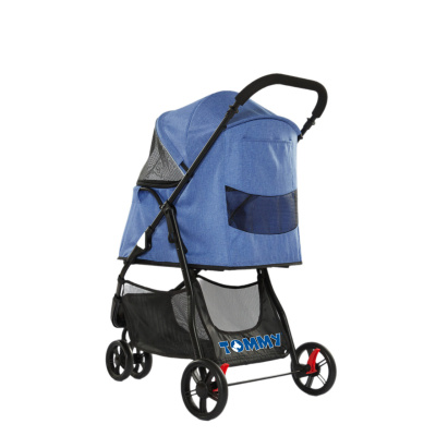 Tommy Kedi ve Köpek Taşıma Arabası 74,5x52x2x98cm (Lacivert)