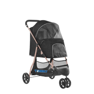 Tommy Kedi ve Köpek Taşıma Arabası 74,5x52,2x98cm (Siyah)