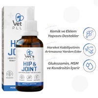 Vet's Plus Hip&Joint Kedi ve Köpekler İçin Eklem Yapısı Destekleyici Glukozaminli Damla 50ml